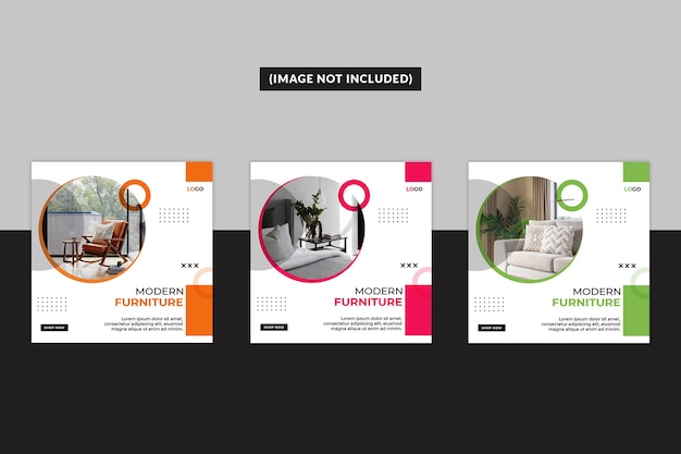 Plantilla de publicación de medios sociales de muebles