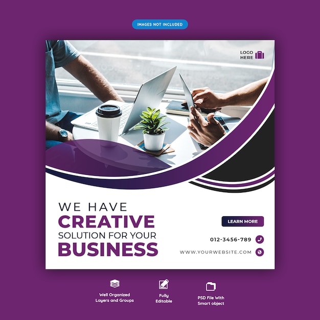 Plantilla de publicación de medios sociales de promoción empresarial de agencia creativa