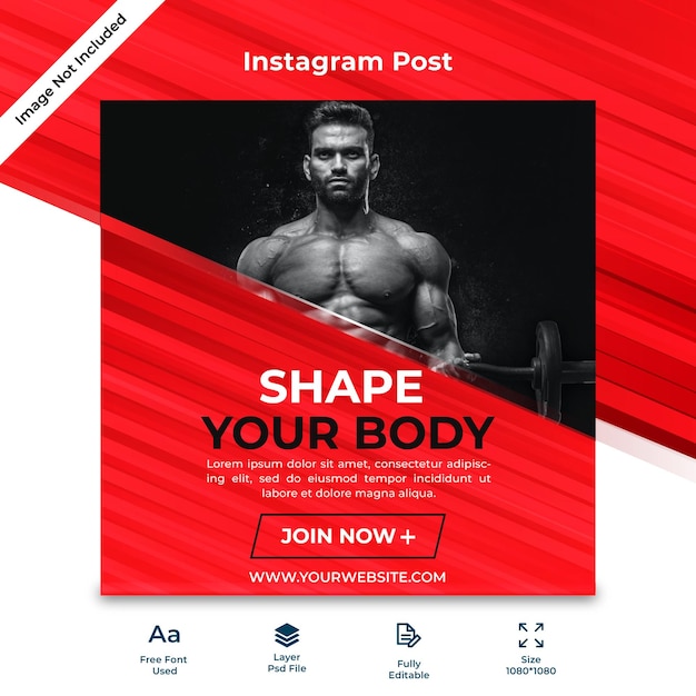 Plantilla de publicación o banner de instagram fitness gym