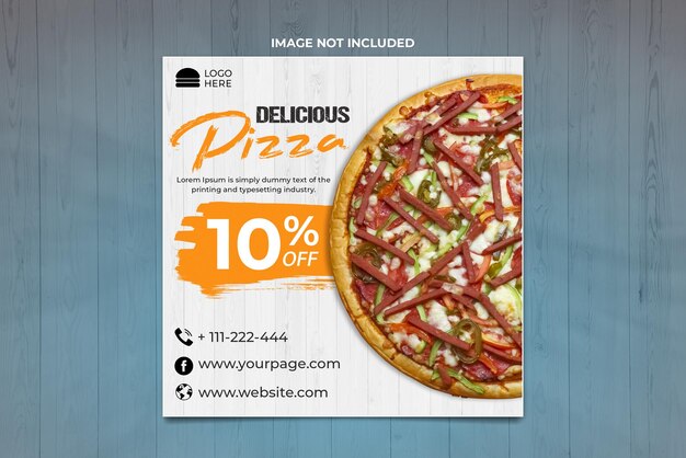 Plantilla de publicación de pizza en redes sociales sobre oferta