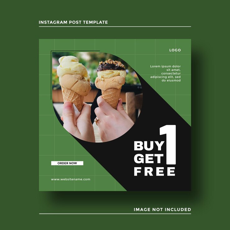 plantilla de publicación de promoción de una heladería