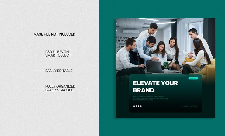 PSD plantilla de publicación de redes sociales para agencias de marketing digital y corporativas