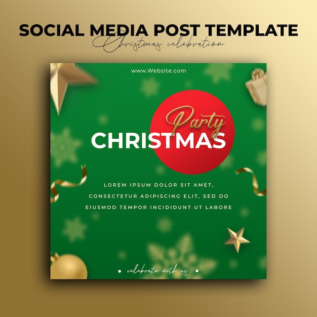 Plantilla de publicación de redes sociales de celebración de navidad