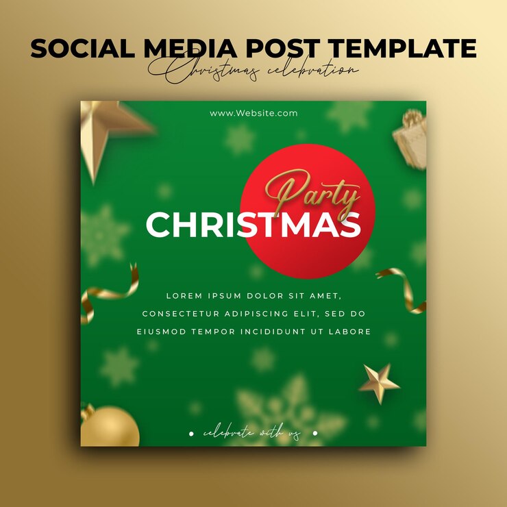 Plantilla de publicación de redes sociales de celebración de navidad
