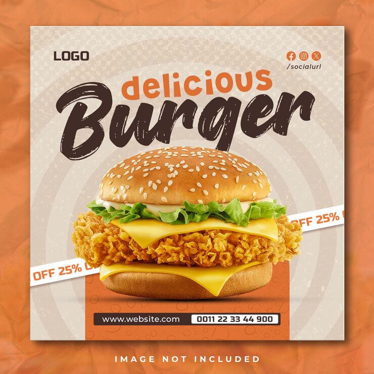 plantilla de publicación en las redes sociales de Delicious Burger
