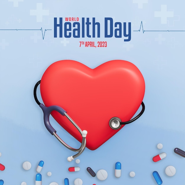 plantilla de publicación en las redes sociales del Día Mundial de la Salud