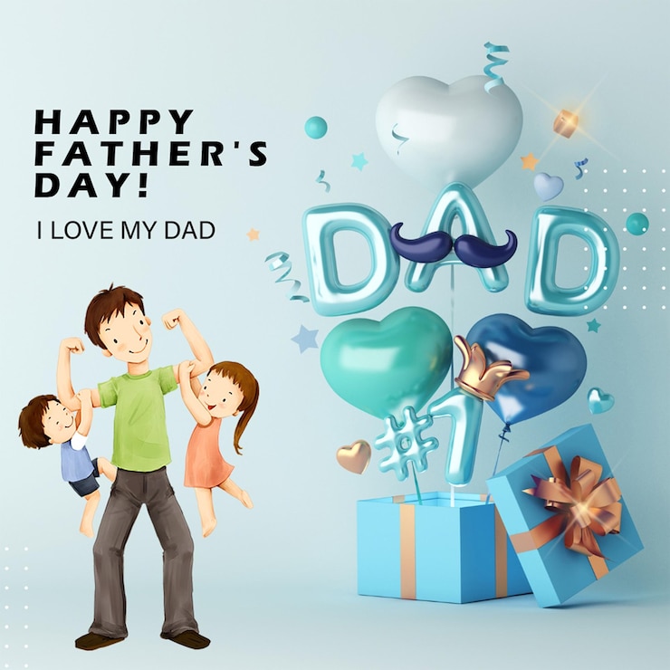 PSD plantilla de publicación de redes sociales del día del padre feliz psd