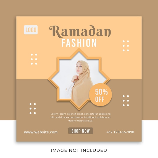 Plantilla de publicación de redes sociales editable de venta de moda de ramadán
