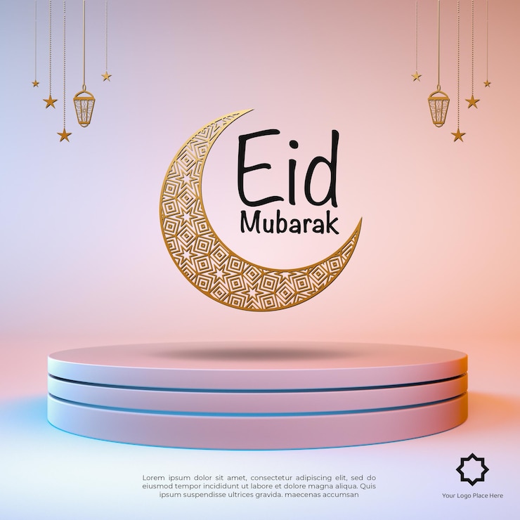 PSD plantilla de publicación de redes sociales eid alfitr degradado