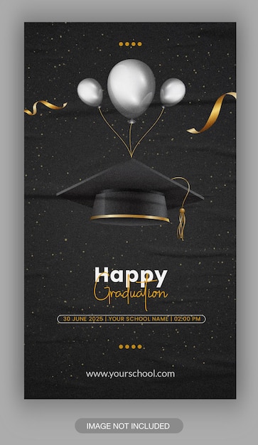 PSD plantilla de publicación de redes sociales de feliz graduación