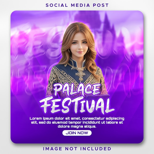 Plantilla de publicación de redes sociales del festival PSD Place