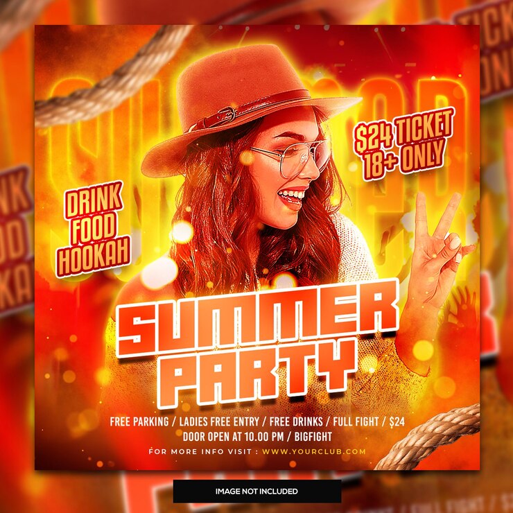PSD plantilla de publicación de redes sociales de fiesta de verano