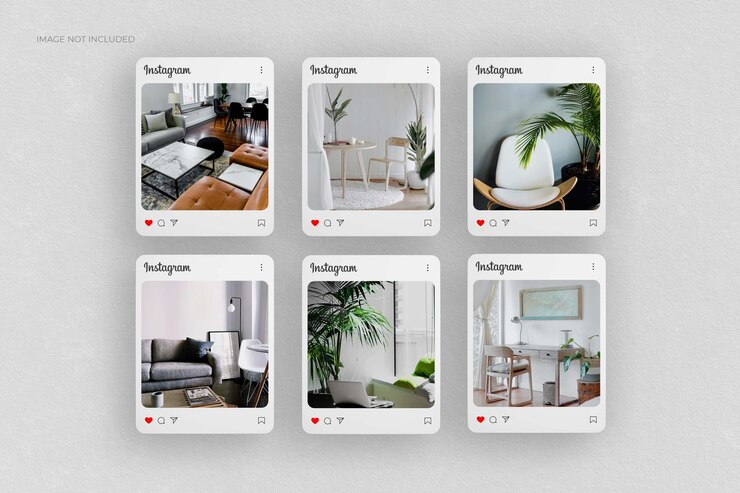 PSD plantilla de publicación de redes sociales de instagram renderizada