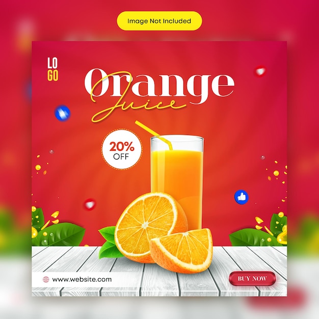 Plantilla de publicación de redes sociales de jugo de mango