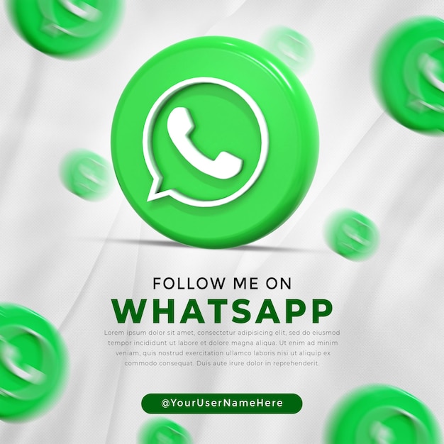PSD plantilla de publicación de redes sociales y logotipo brillante de whatsapp