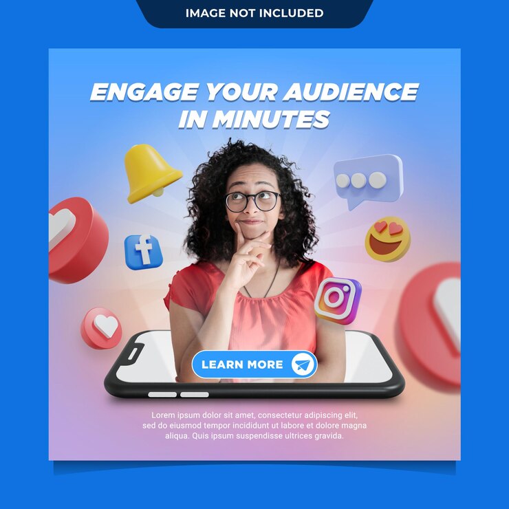 PSD plantilla de publicación de redes sociales de marketing en instagram
