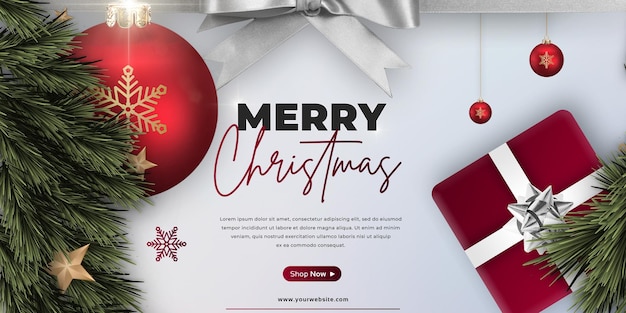 Plantilla de publicación de redes sociales de navidad realista