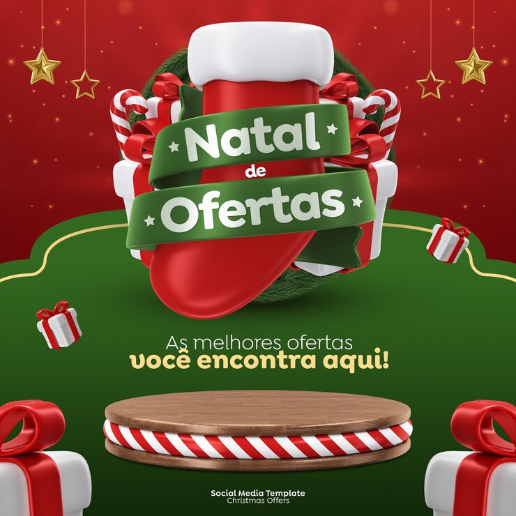 PSD plantilla de publicación en redes sociales ofertas navideñas