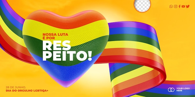 PSD plantilla de publicación en redes sociales del orgullo gay