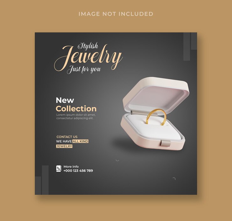 Plantilla de publicación de redes sociales de promoción de venta de joyas