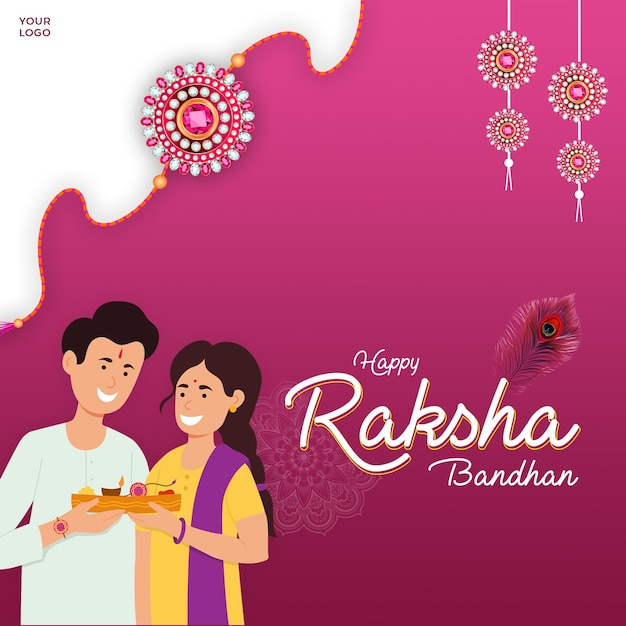 PSD plantilla de publicación de redes sociales de raksha bandhan