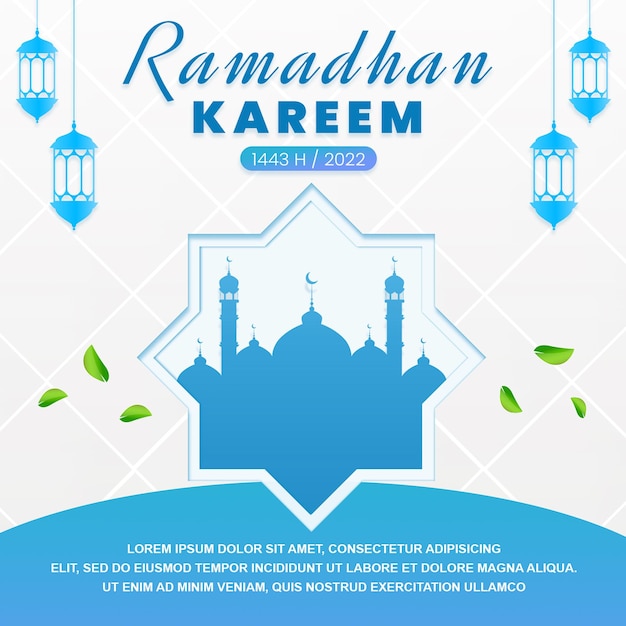 Plantilla de publicación de redes sociales de ramadan kareem