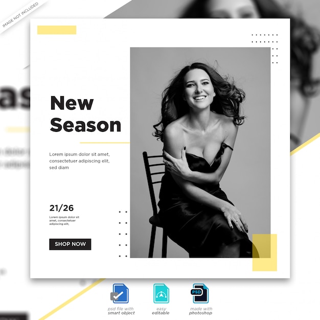 PSD plantilla de publicación de redes sociales de venta de moda psd premium