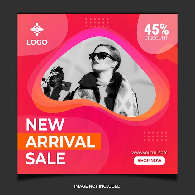 Plantilla de publicación de redes sociales de venta de nueva llegada
