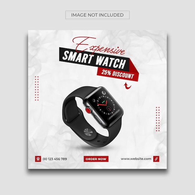 PSD plantilla de publicación de redes sociales de venta de reloj inteligente o banner de promoción