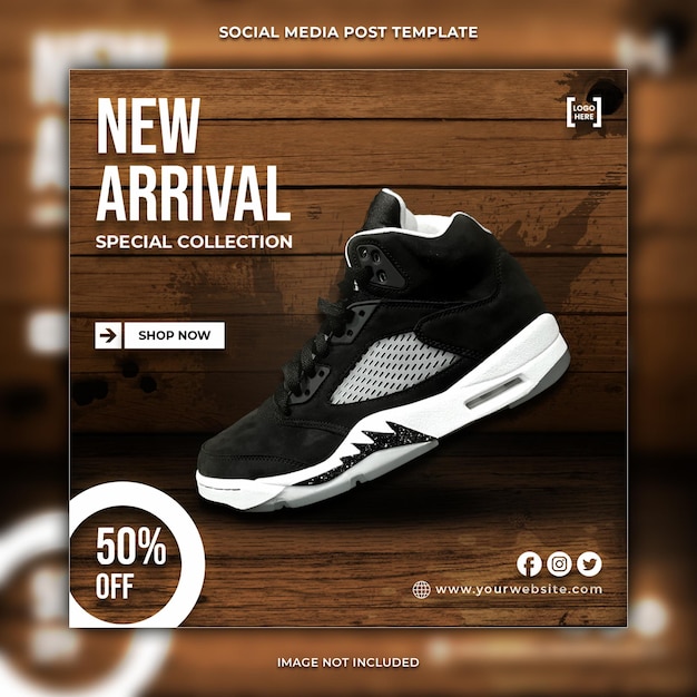 Plantilla de publicación de redes sociales de venta de zapatillas