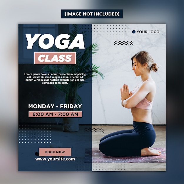 PSD plantilla de publicación de redes sociales de yoga