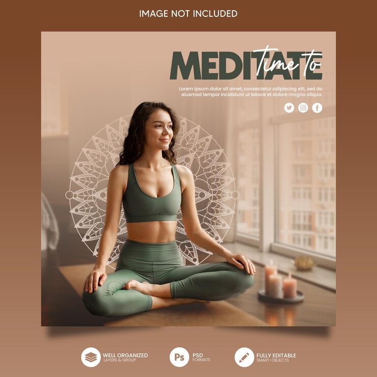 Plantilla de publicación de redes sociales de yoga