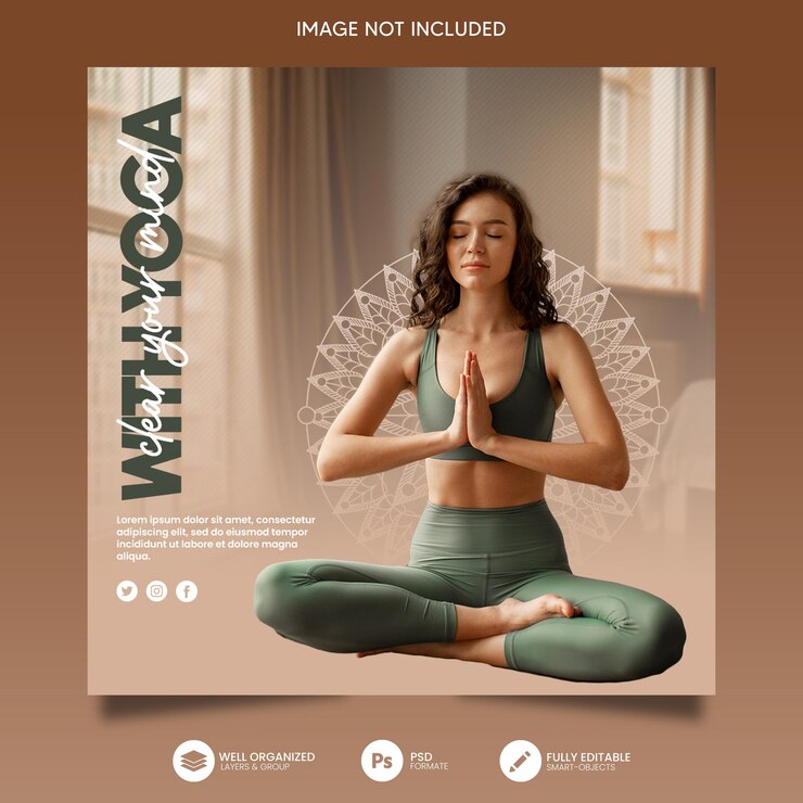 Plantilla de publicación de redes sociales de yoga