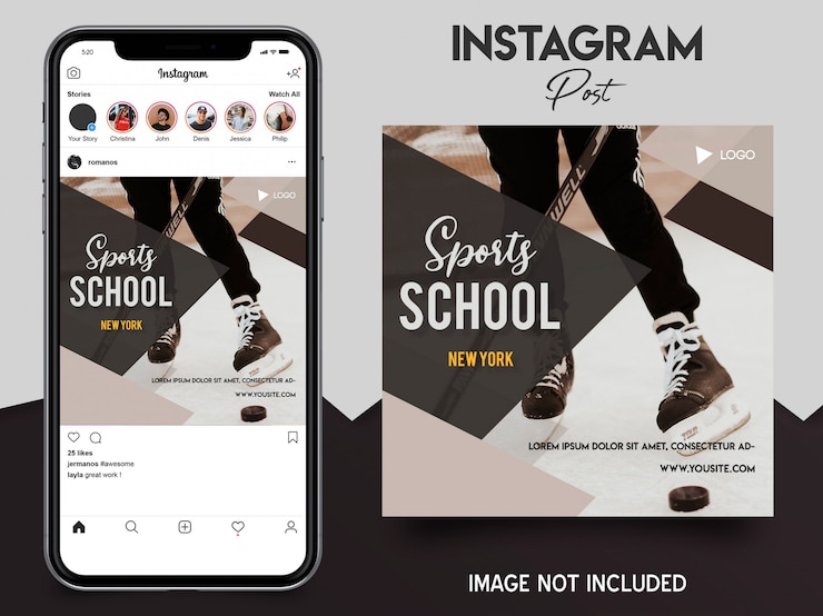 PSD plantilla de publicaciones deportivas de instagram