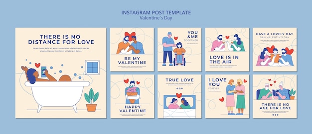 Plantilla de publicaciones de instagram de celebración del día de san valentín