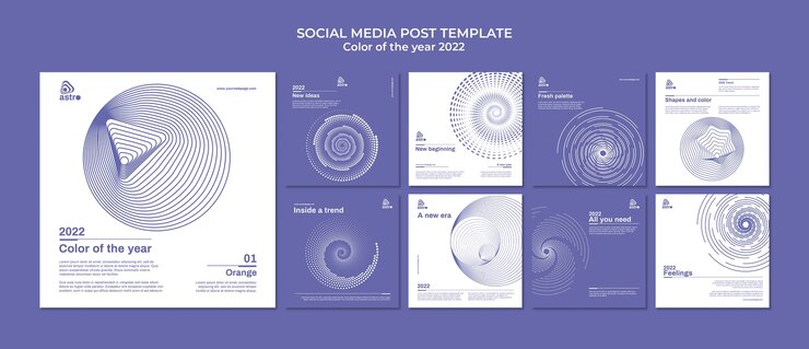 PSD plantilla de publicaciones de instagram del color del año 2022