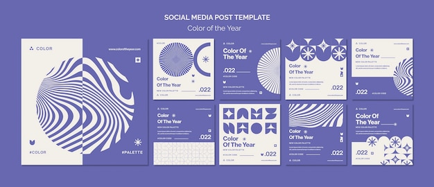 Plantilla de publicaciones de instagram del color del año 2022