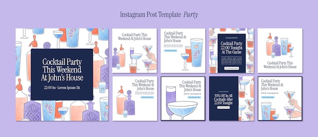 Plantilla de publicaciones de instagram de eventos de fiesta