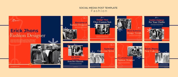 PSD plantilla de publicaciones de instagram de moda con foto