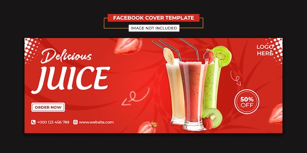 Plantilla de publicaciones de portada de facebook y redes sociales de delicious juice