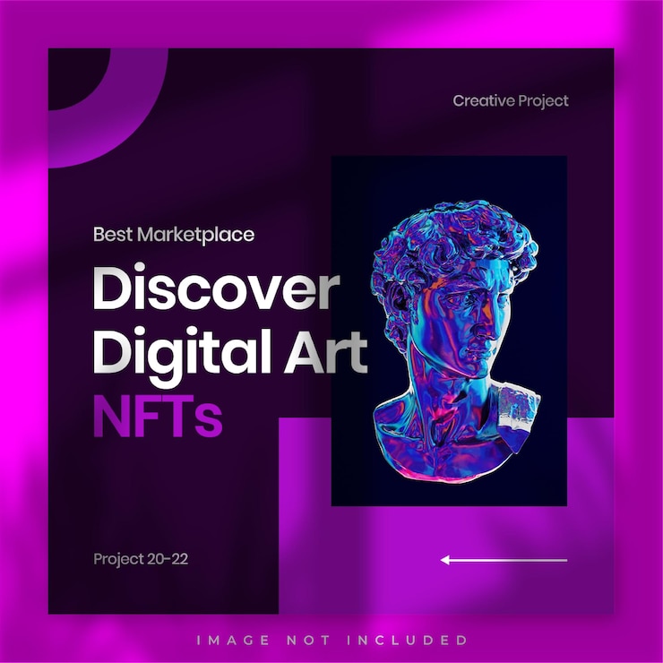 PSD plantilla de publicaciones de redes sociales de diseño futurista de metaverse crypto