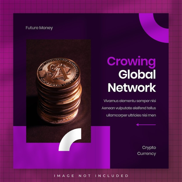 Plantilla de publicaciones de redes sociales de diseño futurista de Metaverse Crypto