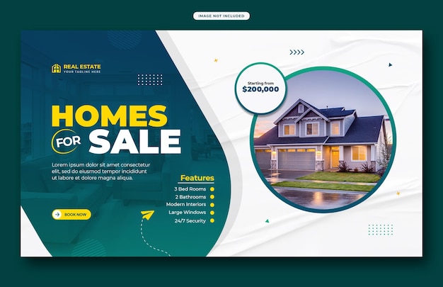 plantilla de publicidad de la agencia inmobiliaria en las redes sociales o plantilla de banner de la web de Square
