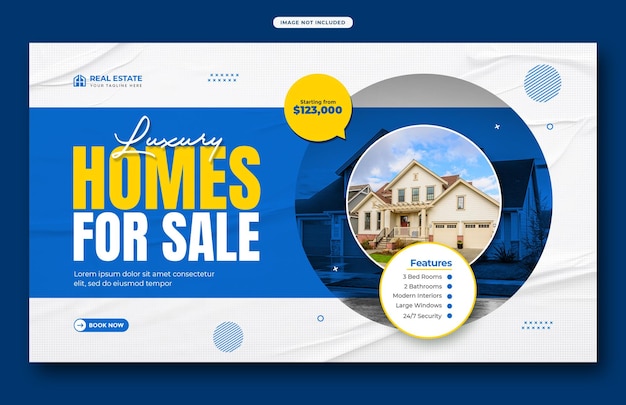 plantilla de publicidad de la agencia inmobiliaria en las redes sociales o plantilla de banner de la web de Square