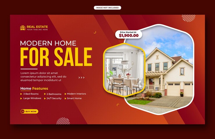 plantilla de publicidad de la agencia inmobiliaria en las redes sociales o plantilla de banner de la web de Square