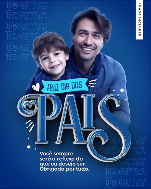 Plantilla de redes sociales a4 feliz día del padre gracias por todo