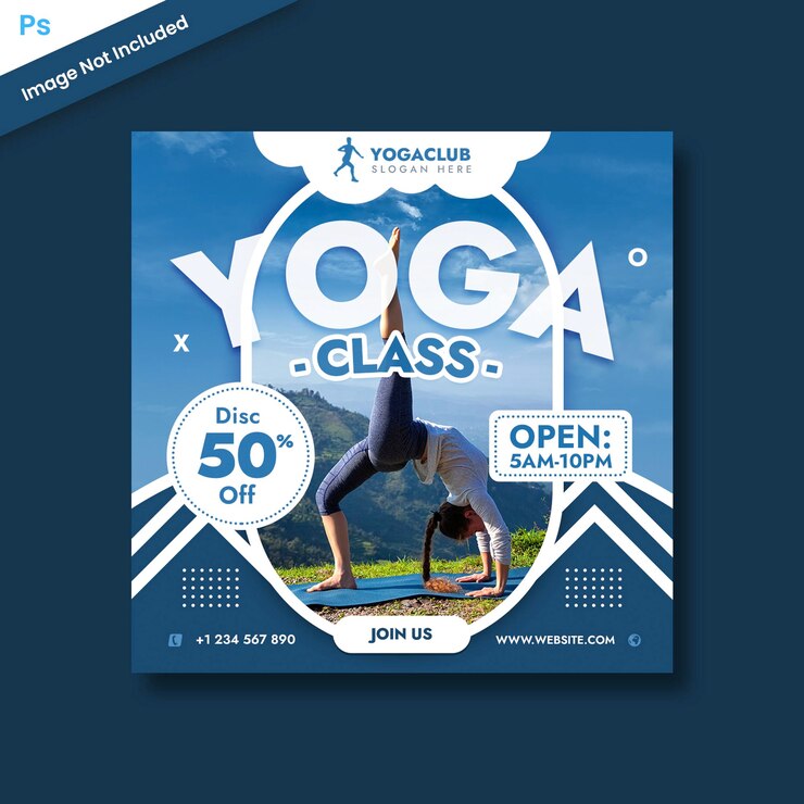 plantilla de redes sociales de banner de yoga