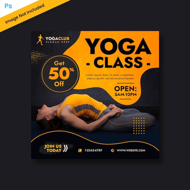 plantilla de redes sociales de banner de yoga