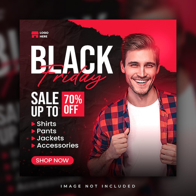 PSD plantilla de redes sociales de black friday sale