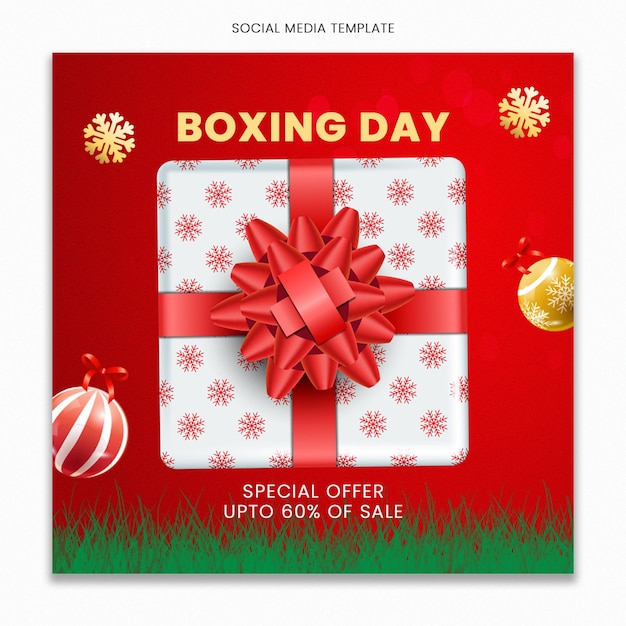 Plantilla de redes sociales del boxing day para el feed de publicaciones de instagram